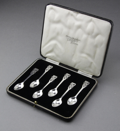 Art Deco Silver Coffee Spoons (Set of 6) - Boodle & Dunthorpe